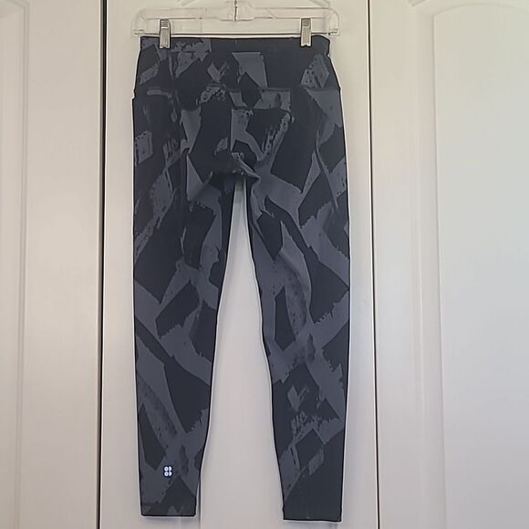 Sweaty Betty Power Workout 7/8 Gym Leggings, Blue Paint Print Size S - Picture 6 of 13
